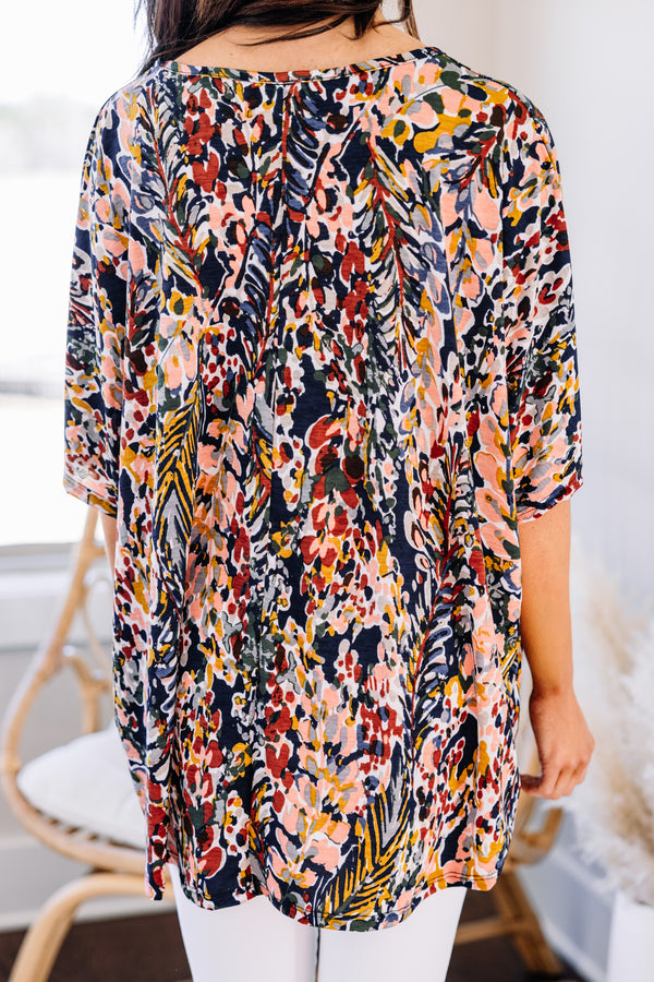 relaxed fit floral top