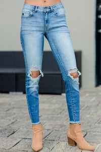 KanCan: Out For The Day Mid Rise Distressed Jeans