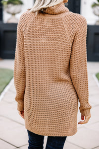 In Your Glow Cork Brown Waffle Sweater