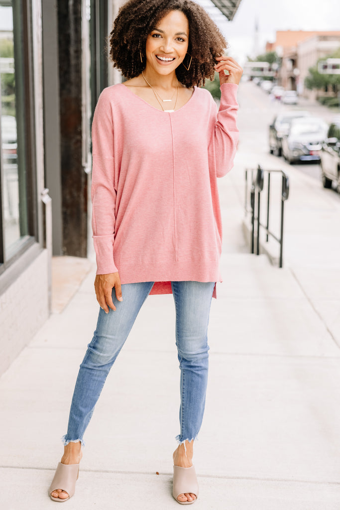 Cozy Heather Dust Rose Pink Sweater - Classic Women's Styles – Shop the ...