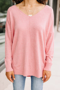 pink classic sweater