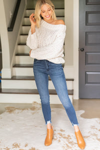 Rare Love Ivory White Cable Knit Sweater – Shop the Mint