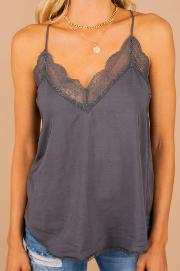 lace trim v-neck cami tank