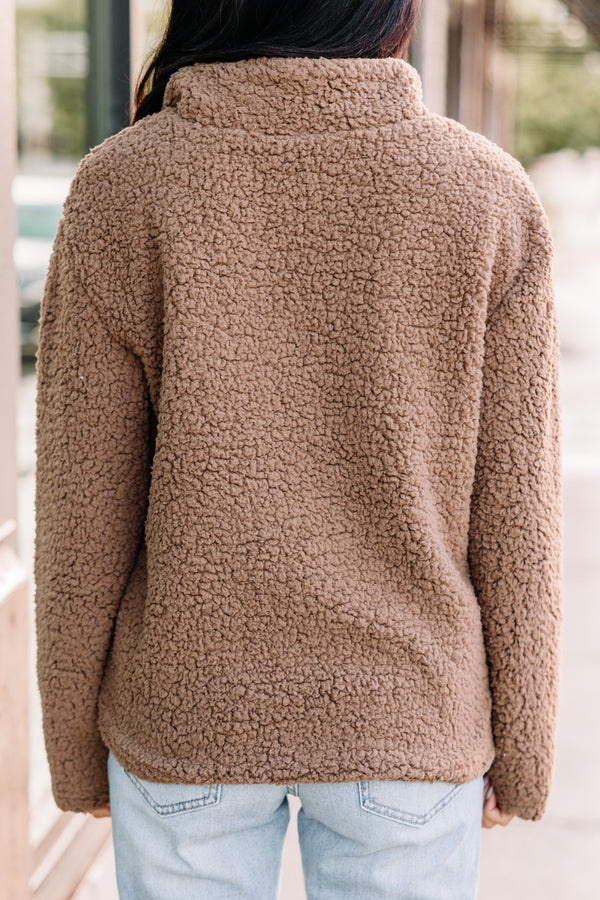 sherpa brown pullover