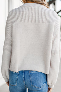 bubble sleeve mock neck sweater