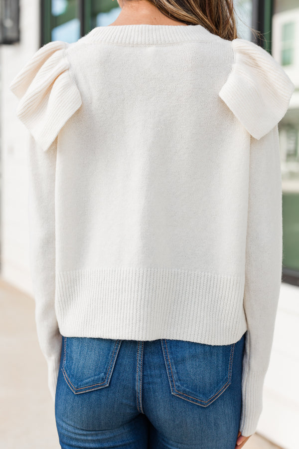 feminine ruffled sweater 