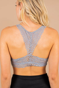 Better Times Ahead Light Gray Lace Bralette