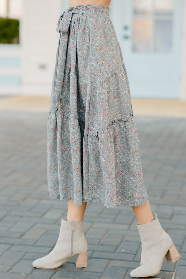 ditsy floral tiered skirt