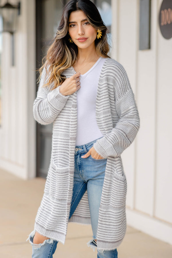 long striped cardigan