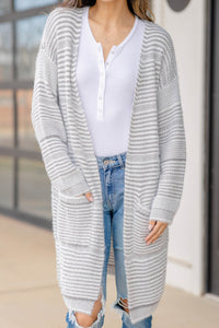 long striped cardigan