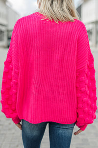 textured bubble sleeve sweater