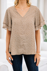 polka dot short sleeve top