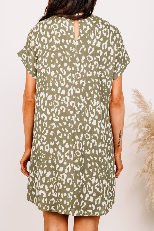 leopard short sleeve dress
