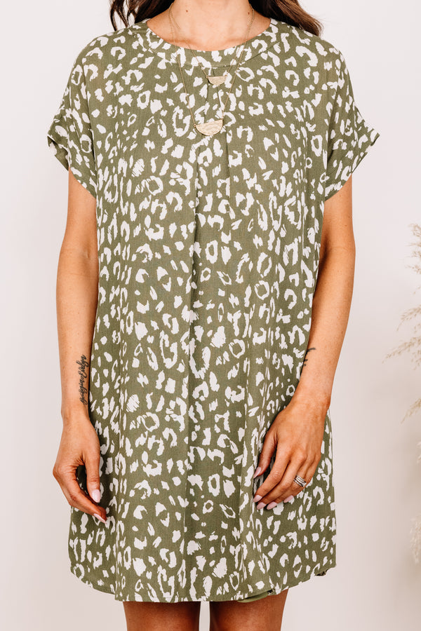 leopard short sleeve dress