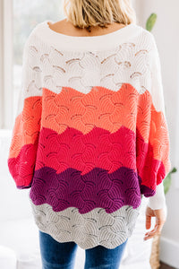 Search For Fun Pink Colorblock Sweater