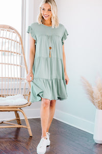 Living For Love Seafoam Green Tiered Dress