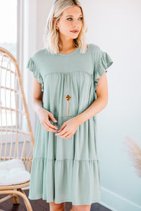 Living For Love Seafoam Green Tiered Dress