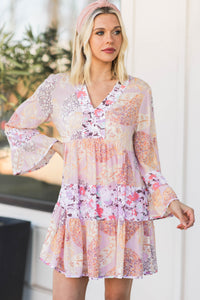 boho mixed print dress