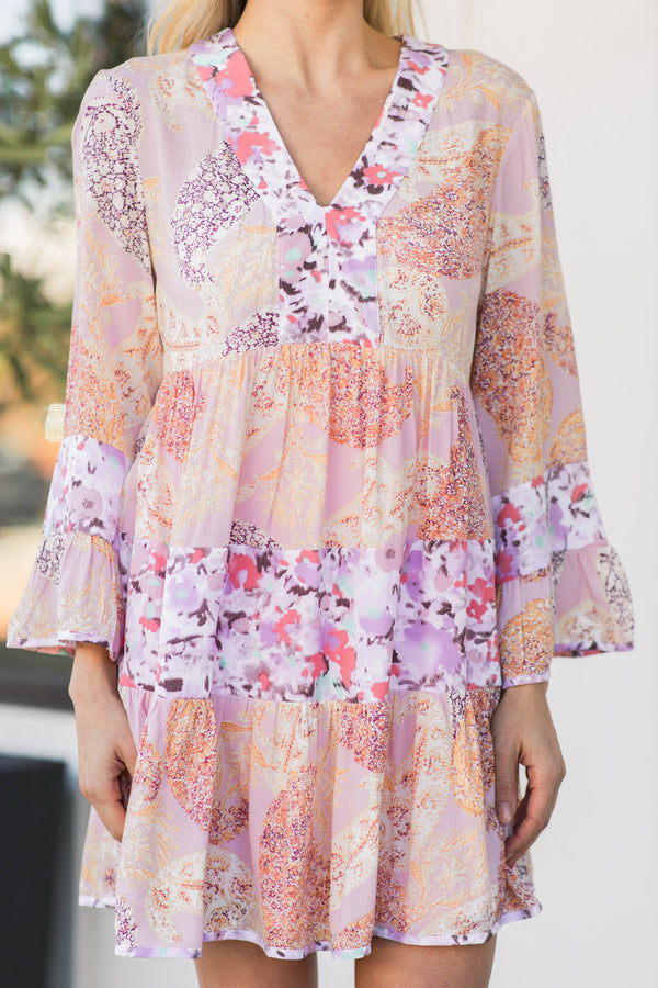 boho mixed print dress