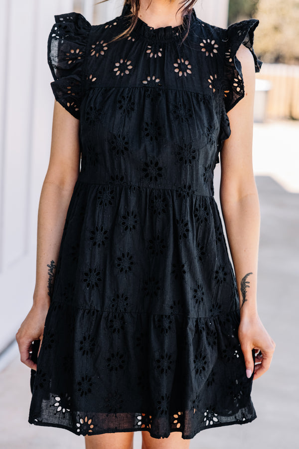 black eyelet babydoll dress