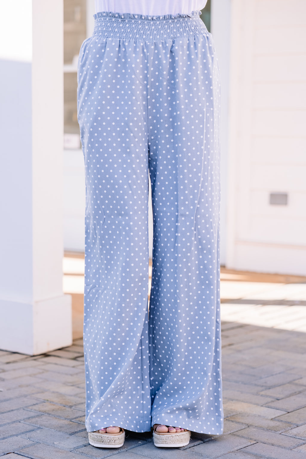 A New Day Polka Dots Blue Casual Pants Size 12 - 59% off