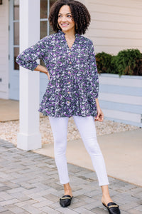ditsy floral button down tunic