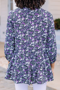 ditsy floral button down tunic