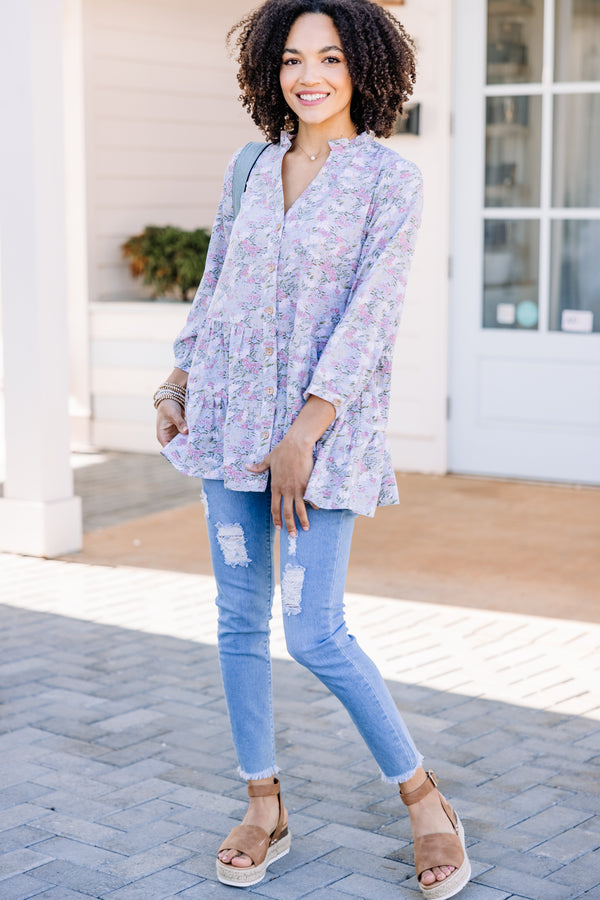 ditsy floral tiered tunic