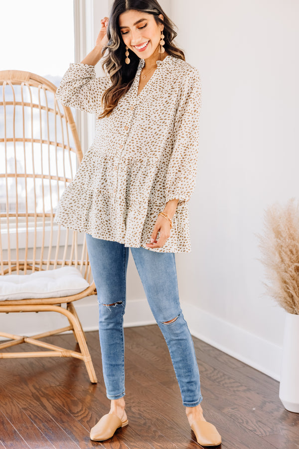 spotted tiered tunic