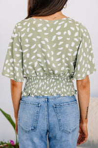 spotted tied crop top