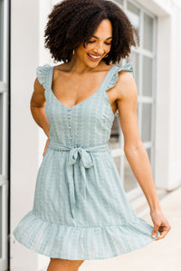 ruffled tied waist dress