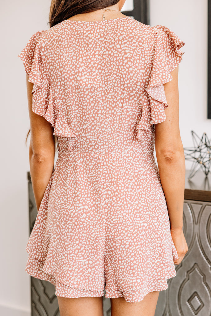 Precious Dark Blush Leopard Romper Cute Rompers Shop the Mint