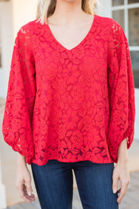 lace bubble sleeve blouse