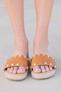 Summer is Calling Tan Studded Sandals