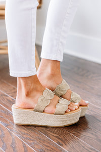 It's My Time Gold Platform Wedges
