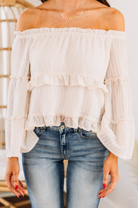 Let Me Love You Ivory White Ruffled Top