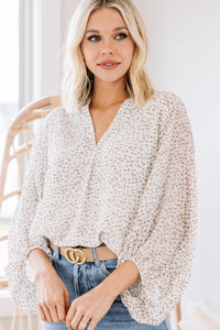 neutral leopard blouse