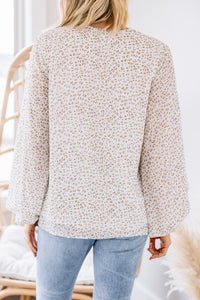 neutral leopard blouse