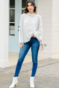 striped bubble sleeve top