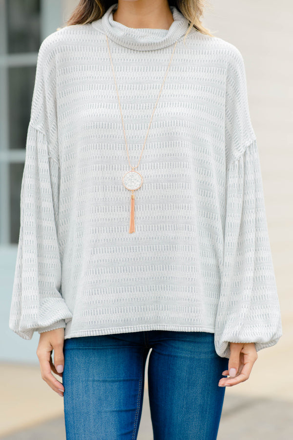 striped bubble sleeve top