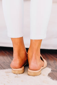 Tell Me About It Nude Studded Flat Mules