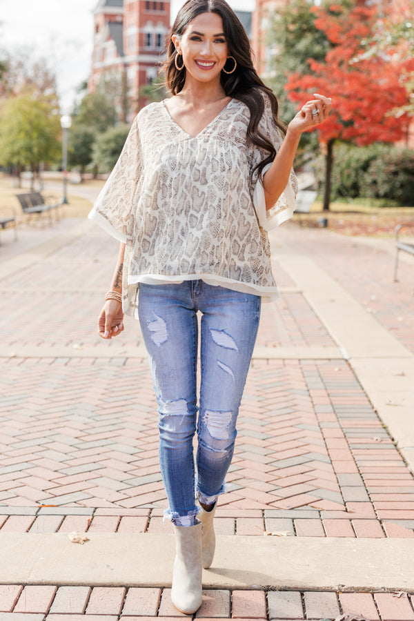 animal print babydoll top