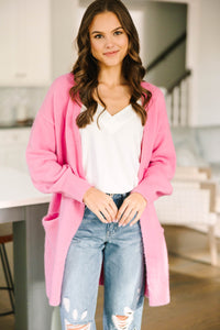 Pink bubble deals sleeve cardigan