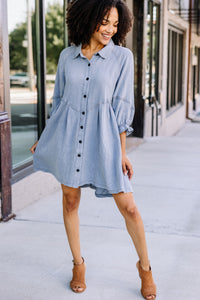 chambray button down dress