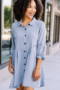 chambray button down dress