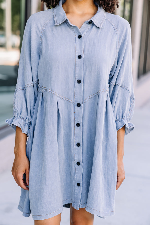 chambray button down dress