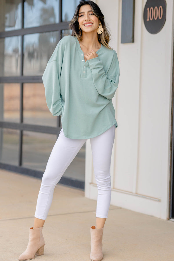 relaxed fit Henley top