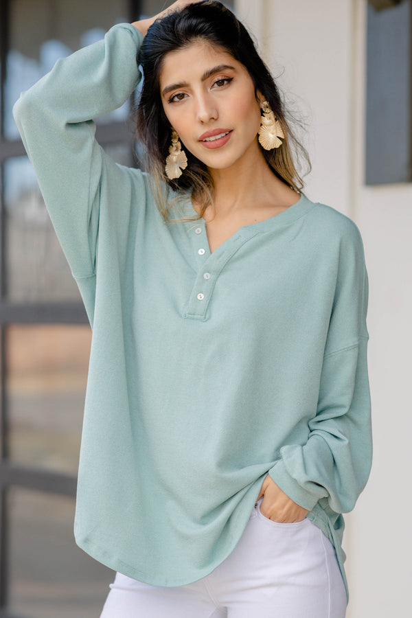 relaxed fit Henley top