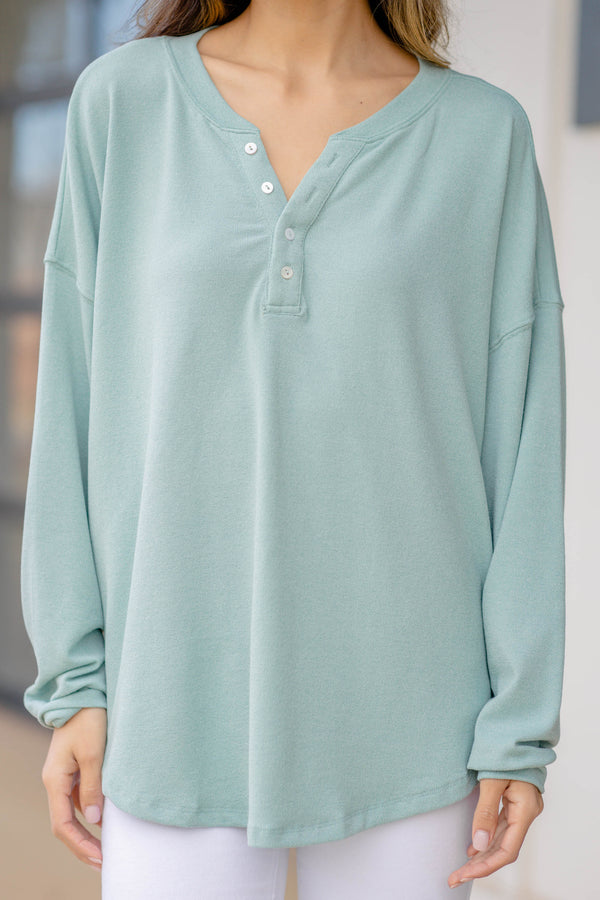 relaxed fit Henley top