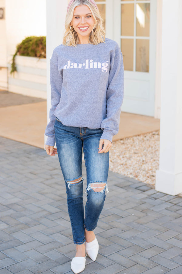 precious gray graphic sweatshirt